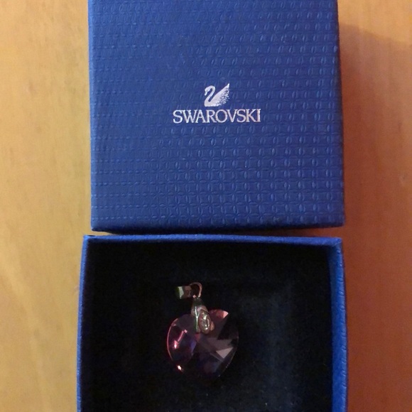 Swarovski Rose-Pink Crystal Heart Charm - Picture 2 of 3